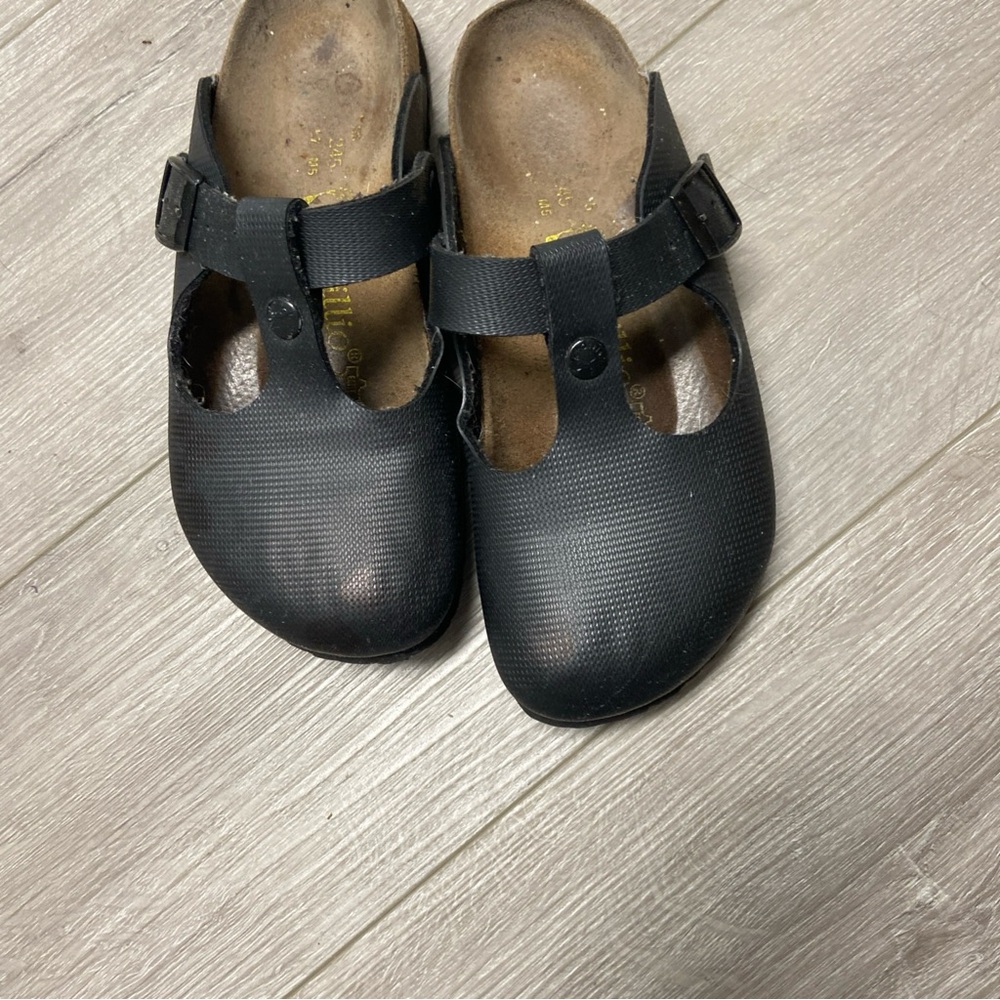 Birkenstock Black Slippers with Cork Footbed